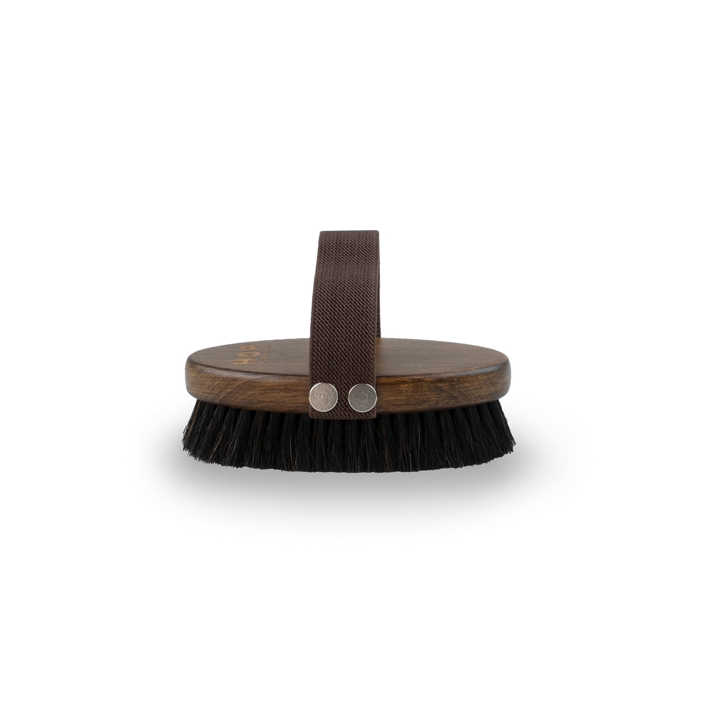 Oval junior horse brush with wooden back